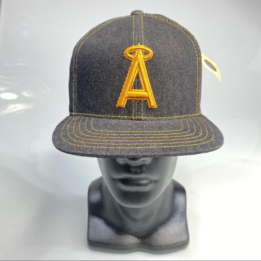 AMERICAN NEEDLE CALIFORNIA ANGELS SNAPBACK CAP JEAN BLK COLOR